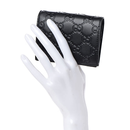 Gucci Guccissima Card Case Wallet Black 2 of 8