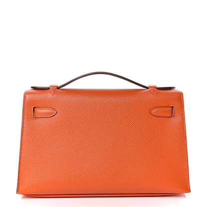 Hermes Epsom Kelly Pochette Clutch Feu 4 of 27