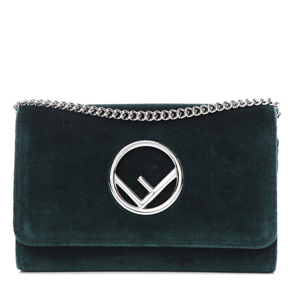 Fendi Velvet F is Wallet on Chain Green 1 of 8