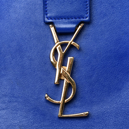 Saint Laurent Smooth Calfskin Small Monogram Cabas Blue Majorelle 25 of 30