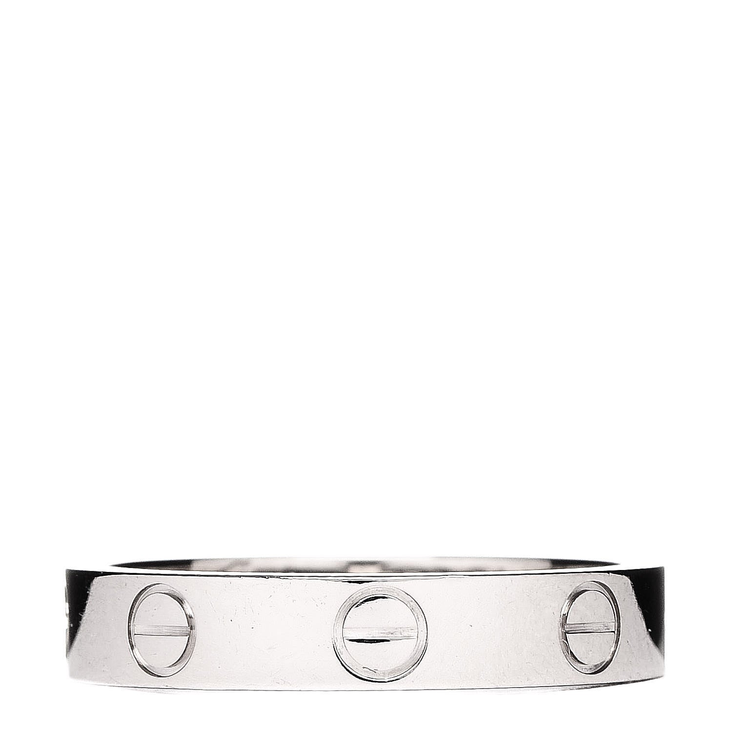 Cartier 18K White Gold 3.5mm LOVE Wedding Band Ring 51 5.75 1 of 4