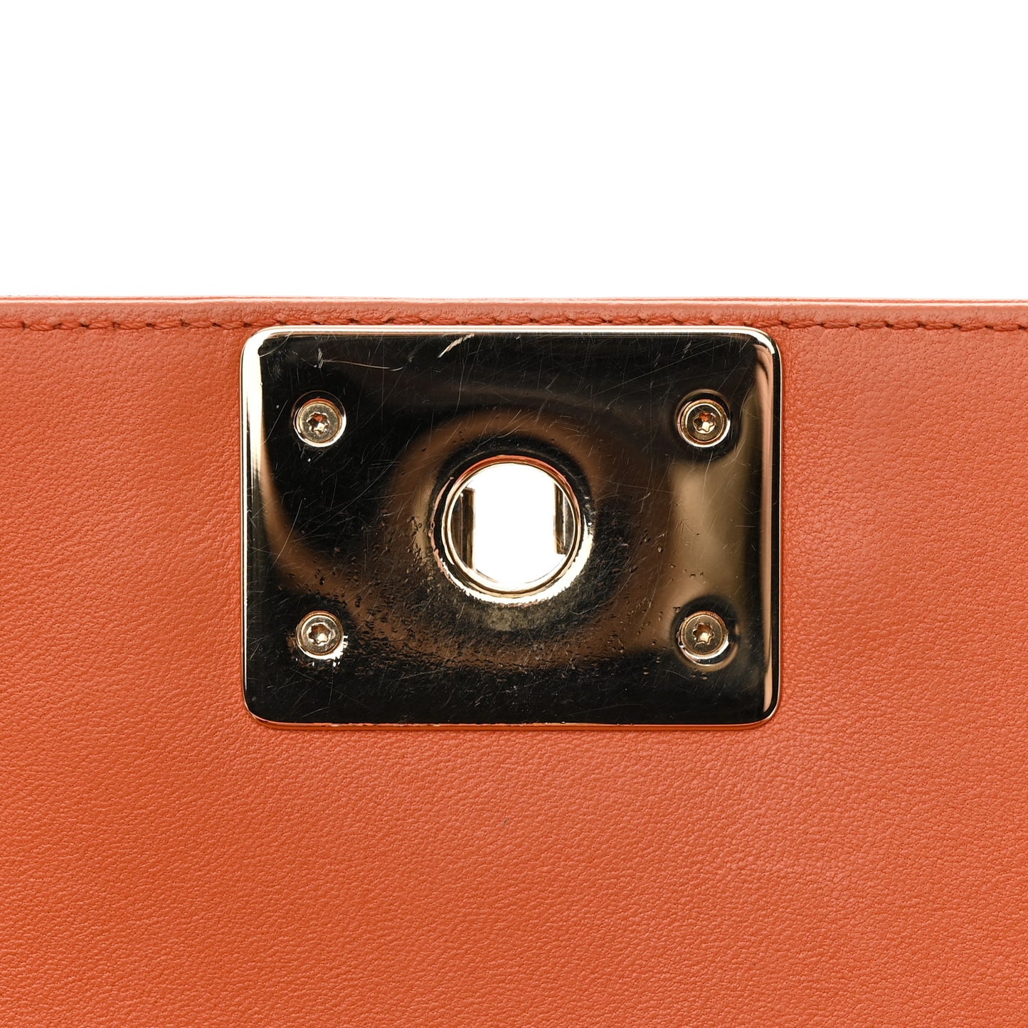 Lambskin Quilted Small Boy Flap Orange