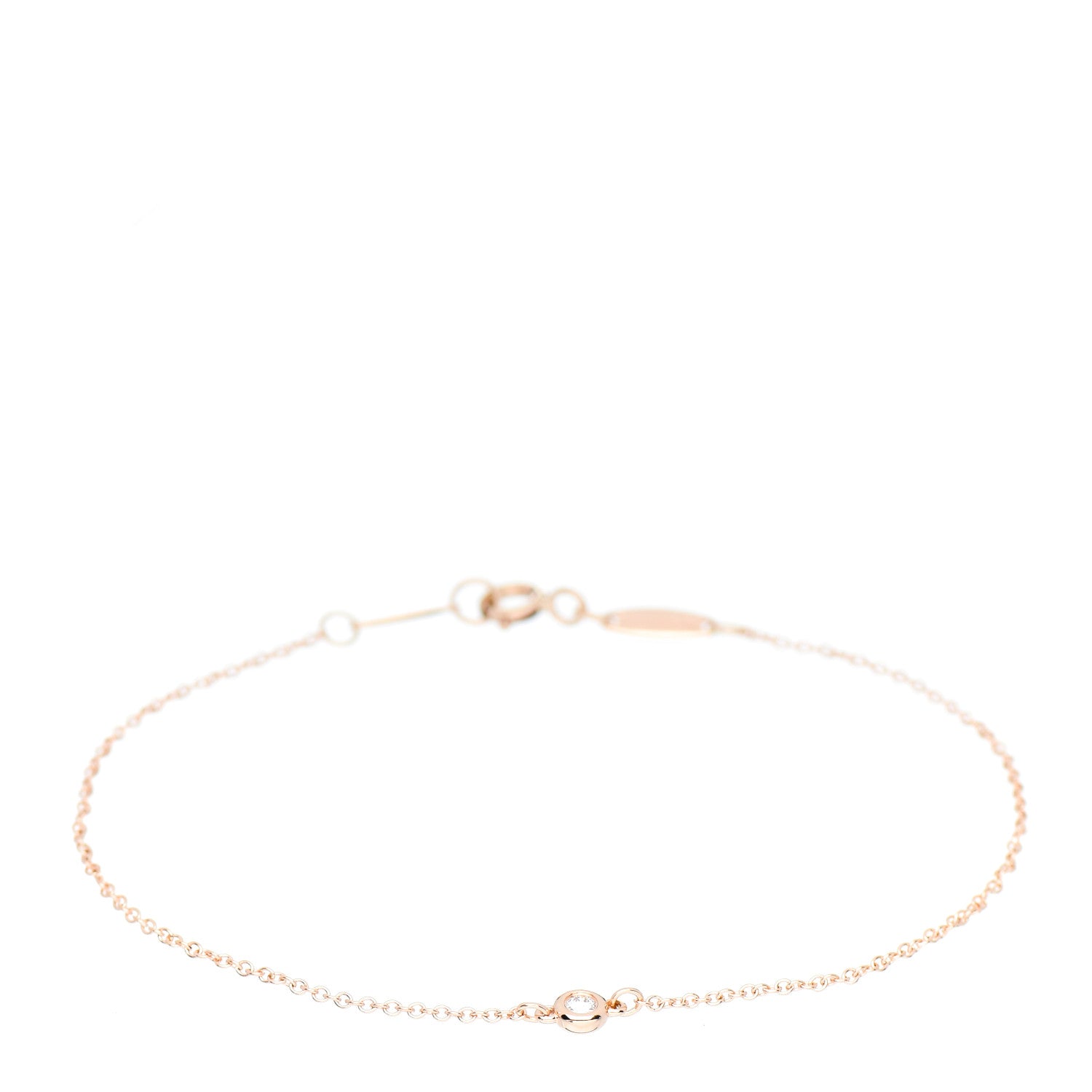 Tiffany 18K Rose Gold Diamond .03ct Elsa Peretti Diamonds by the Yard Bracelet 1 of 5