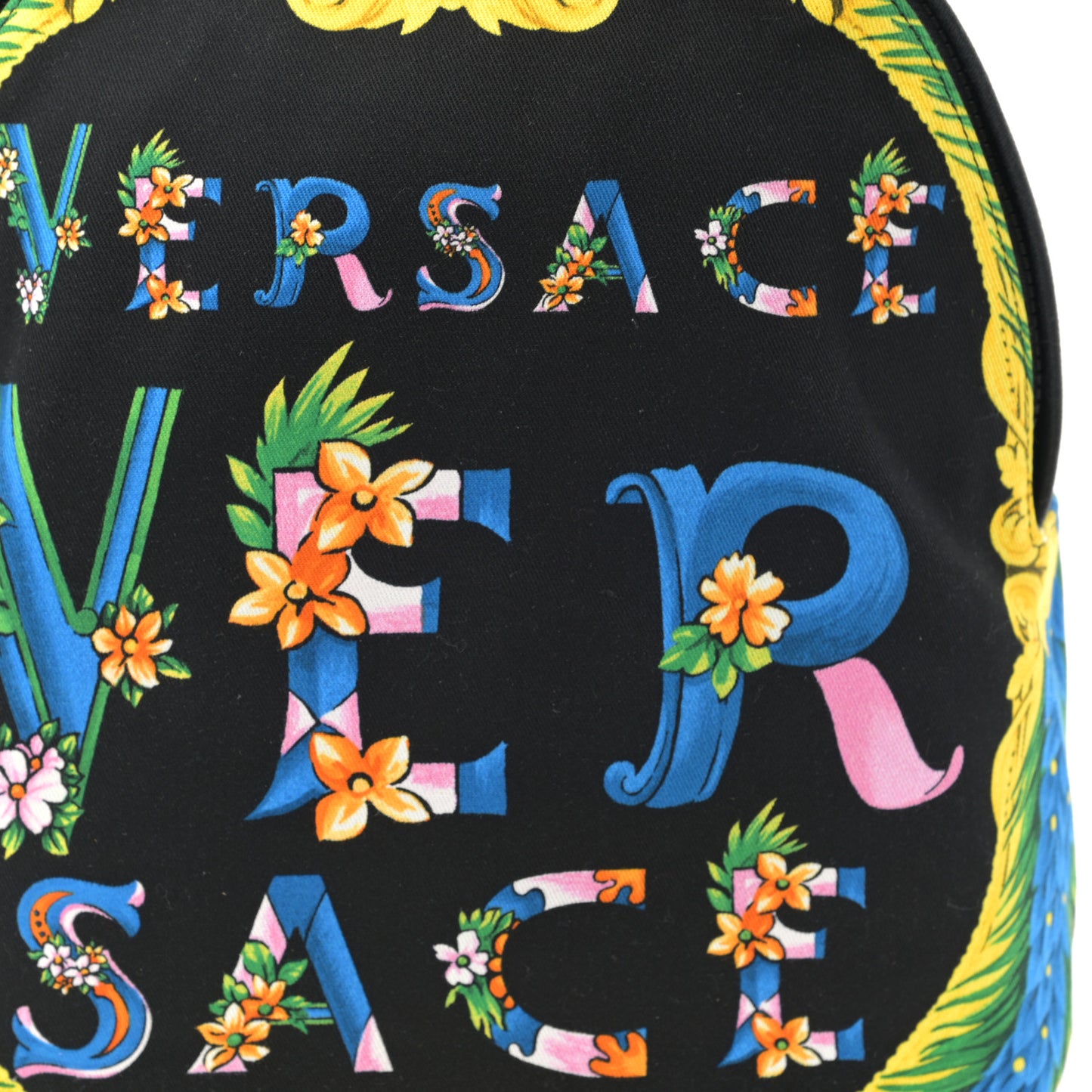 Nylon Print Backpack Black Multicolor
