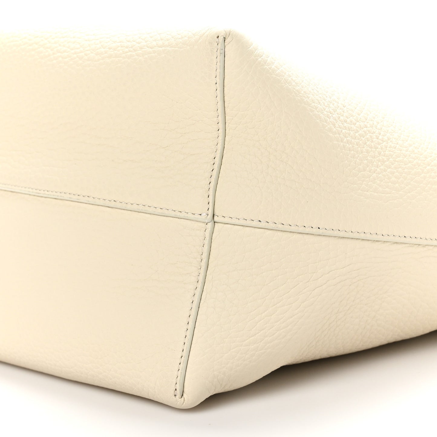 Grained Calfskin Medium N/S Hook Tote Ivory