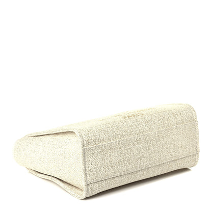 Chanel Lurex Boucle Small Deauville Tote Ivory 4 of 10