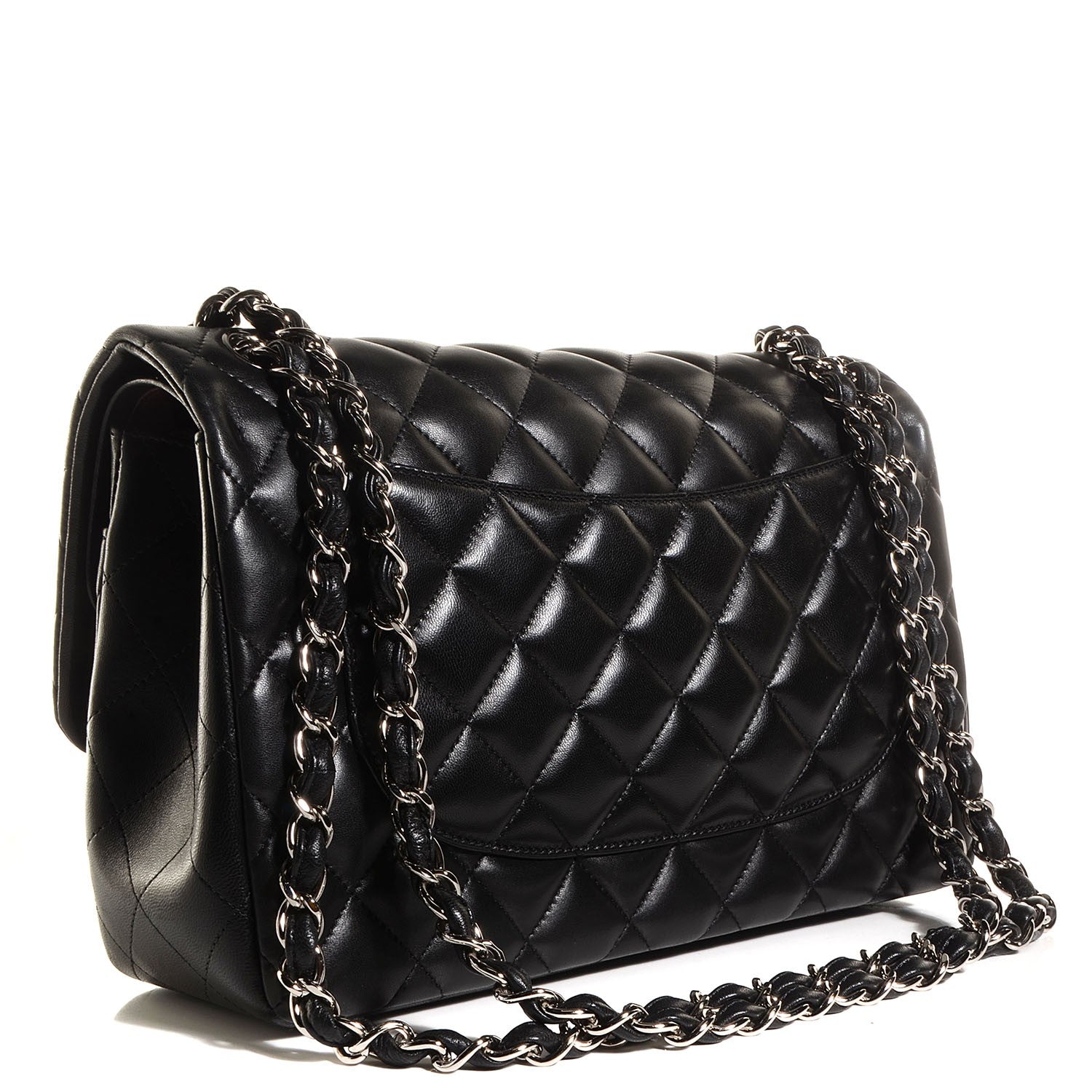 Chanel Lambskin Quilted Jumbo Double Flap Black 3 of 9