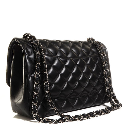 Chanel Lambskin Quilted Jumbo Double Flap Black 3 of 9