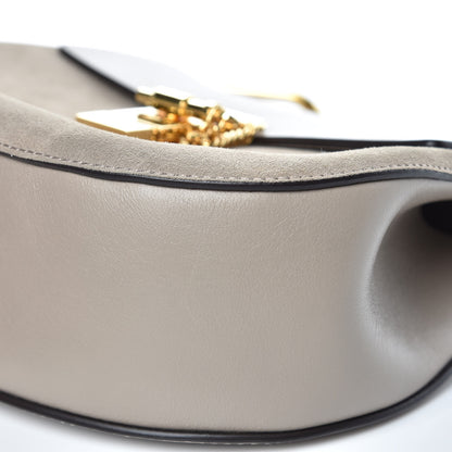 Chloe Suede Smooth Calfskin Drew Shoulder Bag Motty Grey 8 of 8