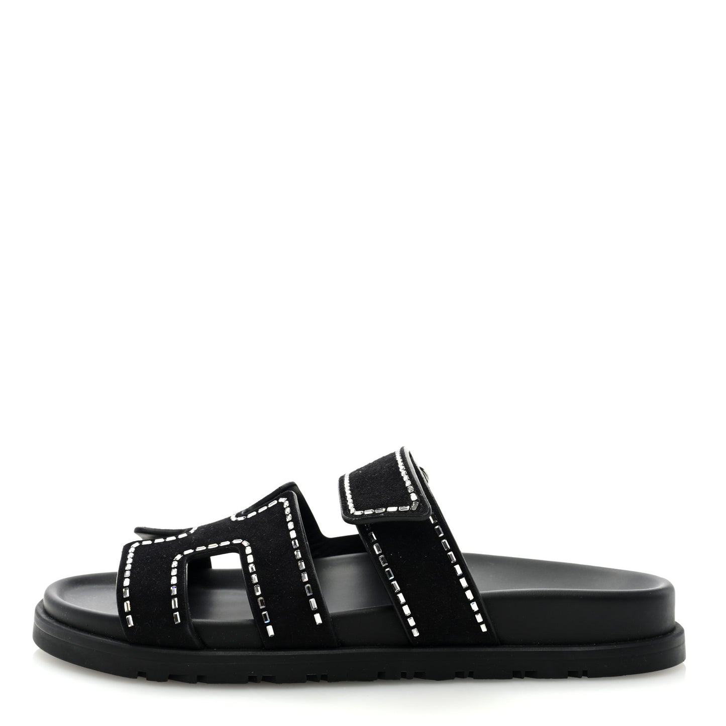 Suede Crystal Womens Chypre Sandals 37 Black
