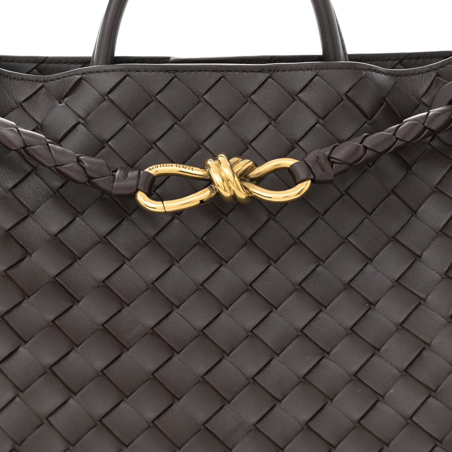 Nappa Intrecciato Medium Andiamo Shoulder Bag Fondant