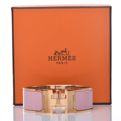 Hermes Enamel Wide Clic Clac H PM Bracelet Rose Nacarat 6 of 6