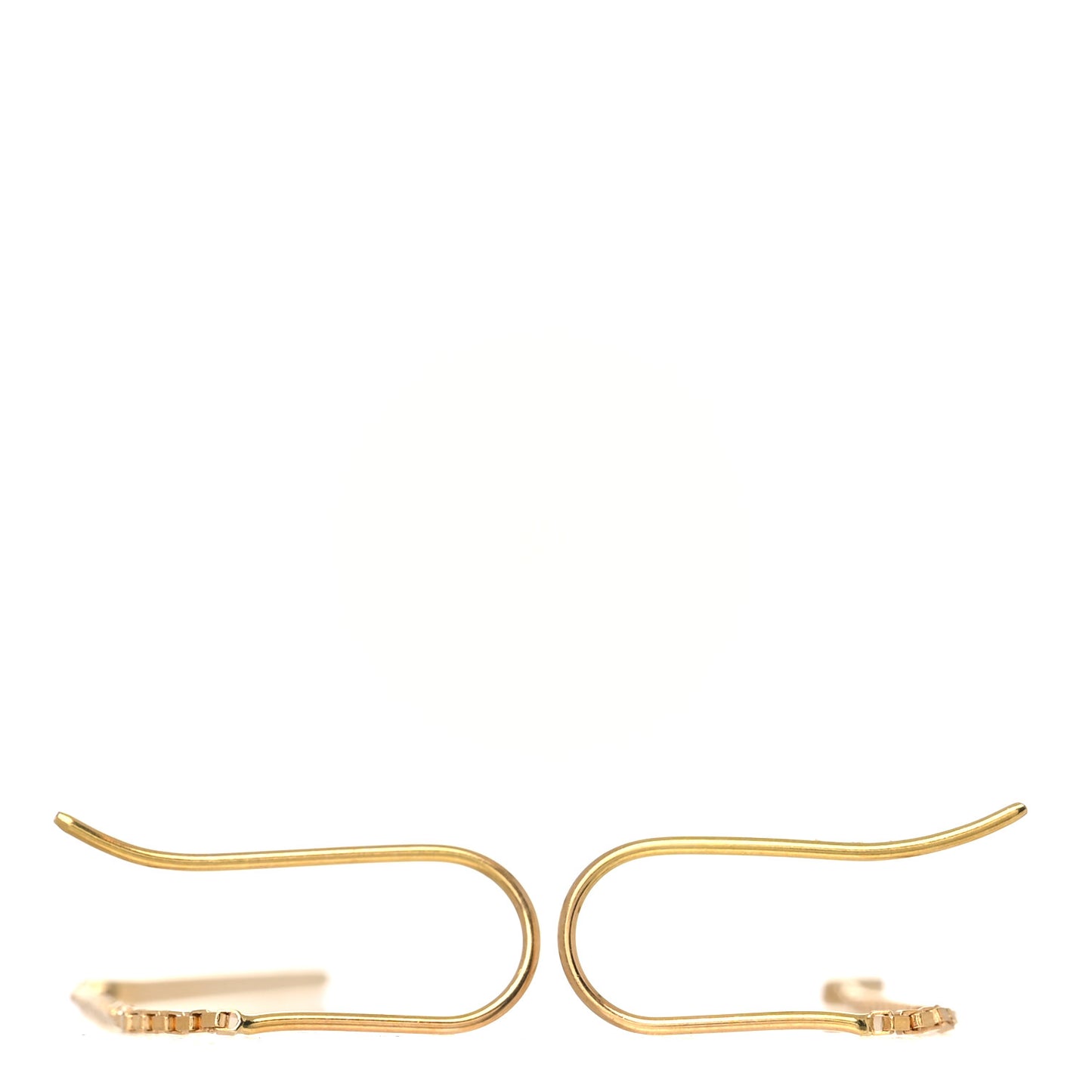 18K Yellow Gold Logo Bar Drop Earrings