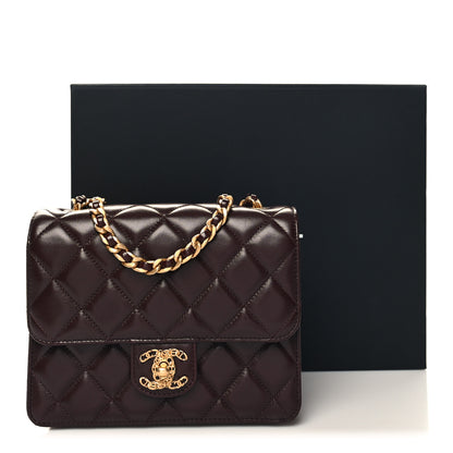 Chanel Shiny Lambskin Quilted Mini Flap Burgundy 11 of 11