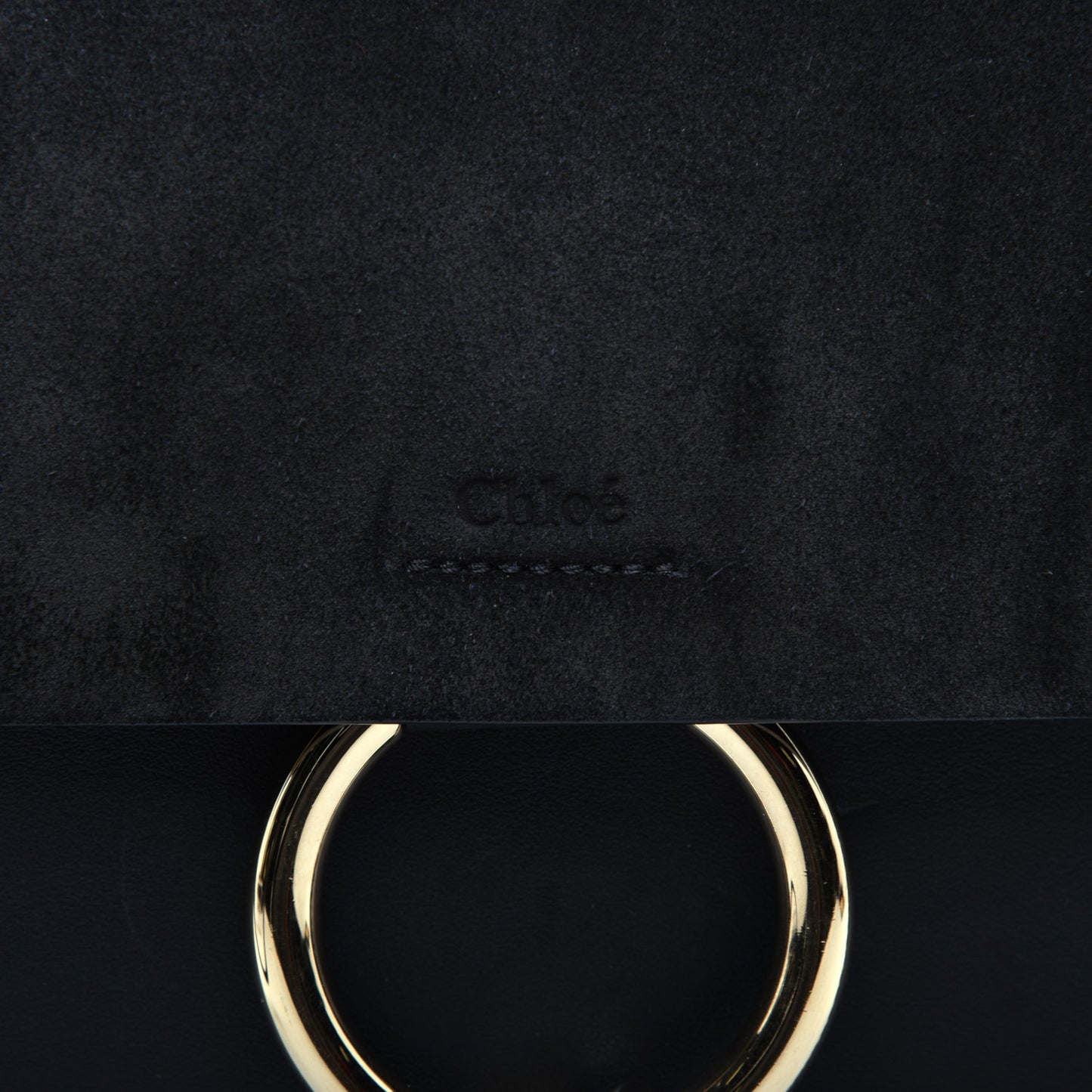 Suede Calfskin Medium Faye Shoulder Bag Black