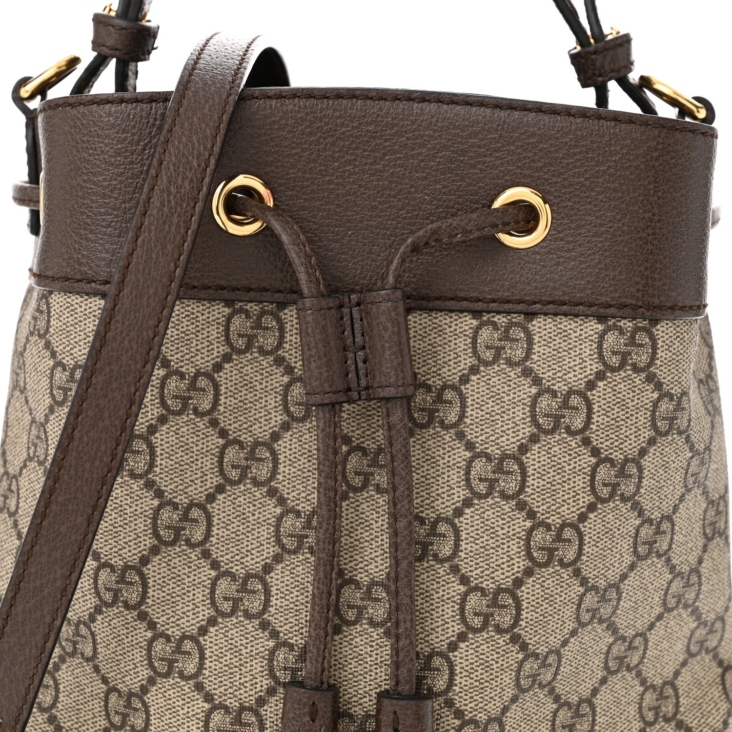 Gucci GG Supreme Monogram Web Small Ophidia Bucket Bag Brown 8 of 10