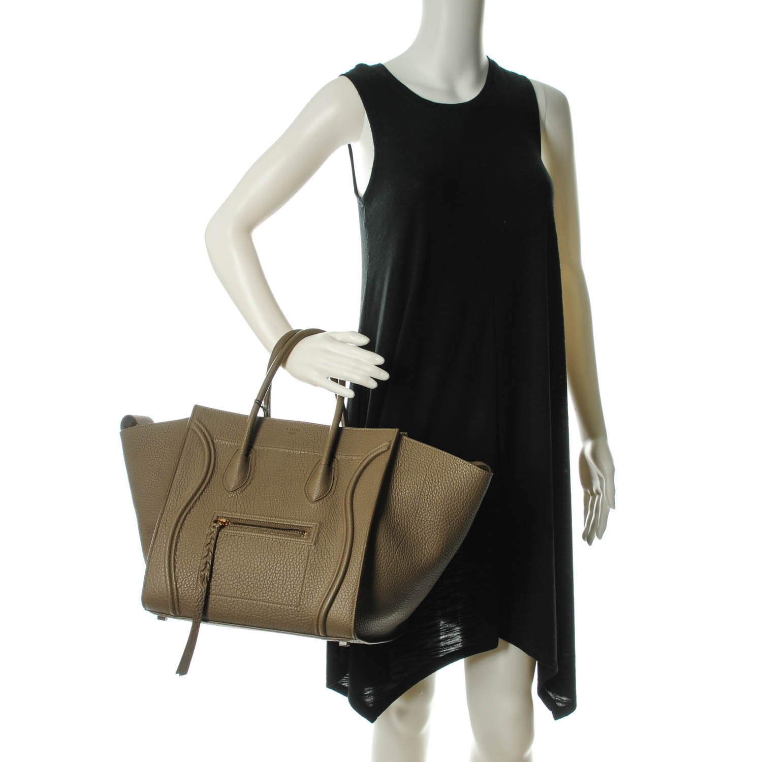 Celine Bullhide Calfskin Medium Phantom Luggage Taupe 2 of 7
