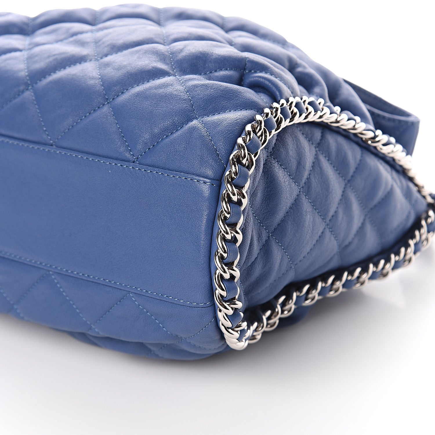Chanel Washed Lambskin Chain Around Hobo Blue 9 of 9