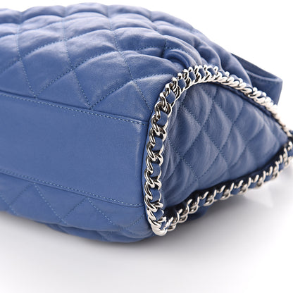 Chanel Washed Lambskin Chain Around Hobo Blue 9 of 9