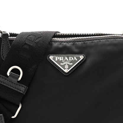 Prada Re-Nylon Saffiano Re-Edition 2000 Double Zip Crossbody Bag Black 9 of 15