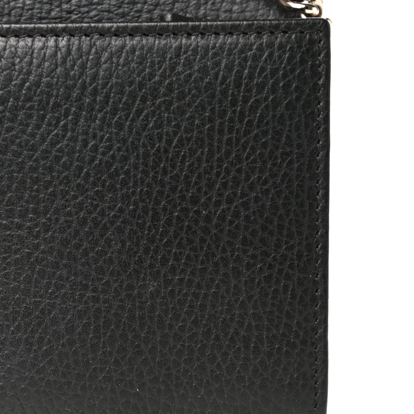 Dollar Calfskin Interlocking G Chain Wallet Black