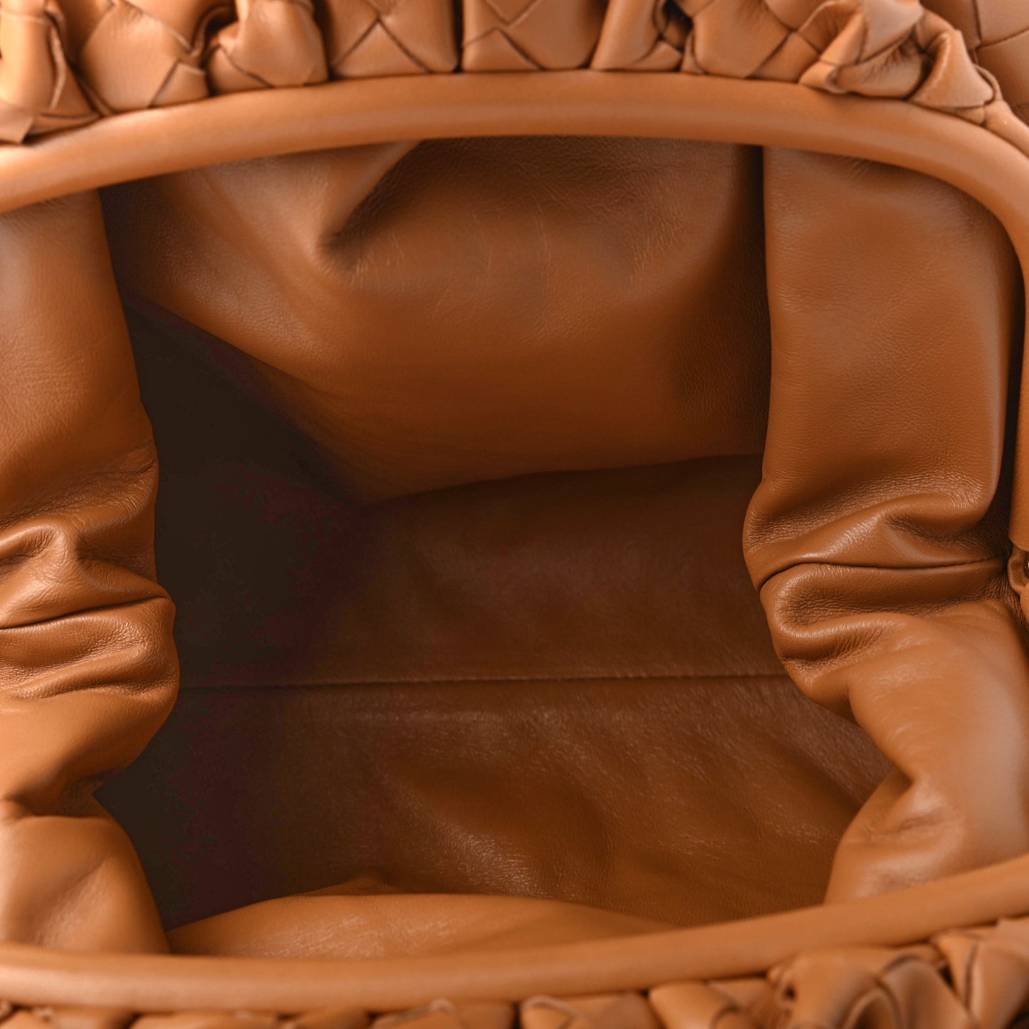 Nappa Maxi Intrecciato The Pouch Oversized Clutch Caramel