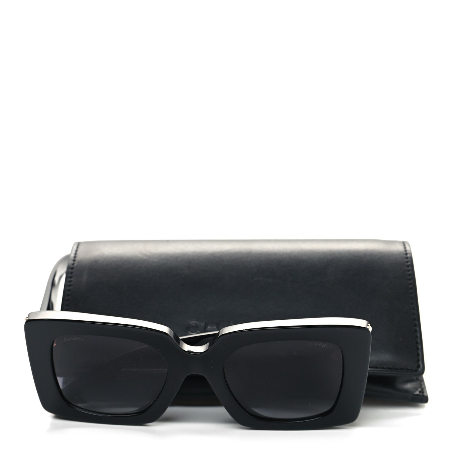 Chanel Acetate Pearl Rectangle Sunglasses 5480-H-A Black 9 of 9