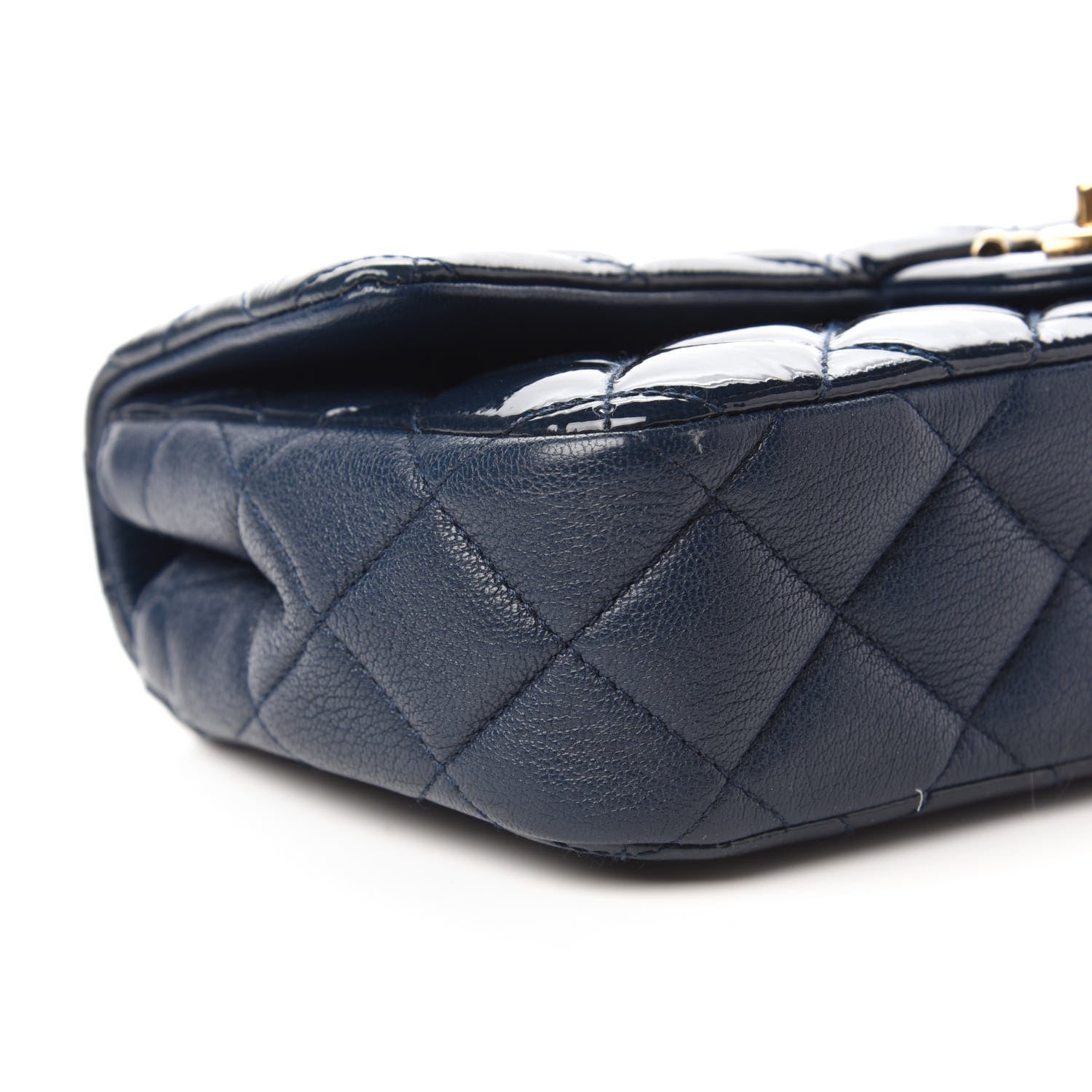 Chanel Patent Goatskin Quilted Medium CC Eyelet Flap Blue 6 of 10