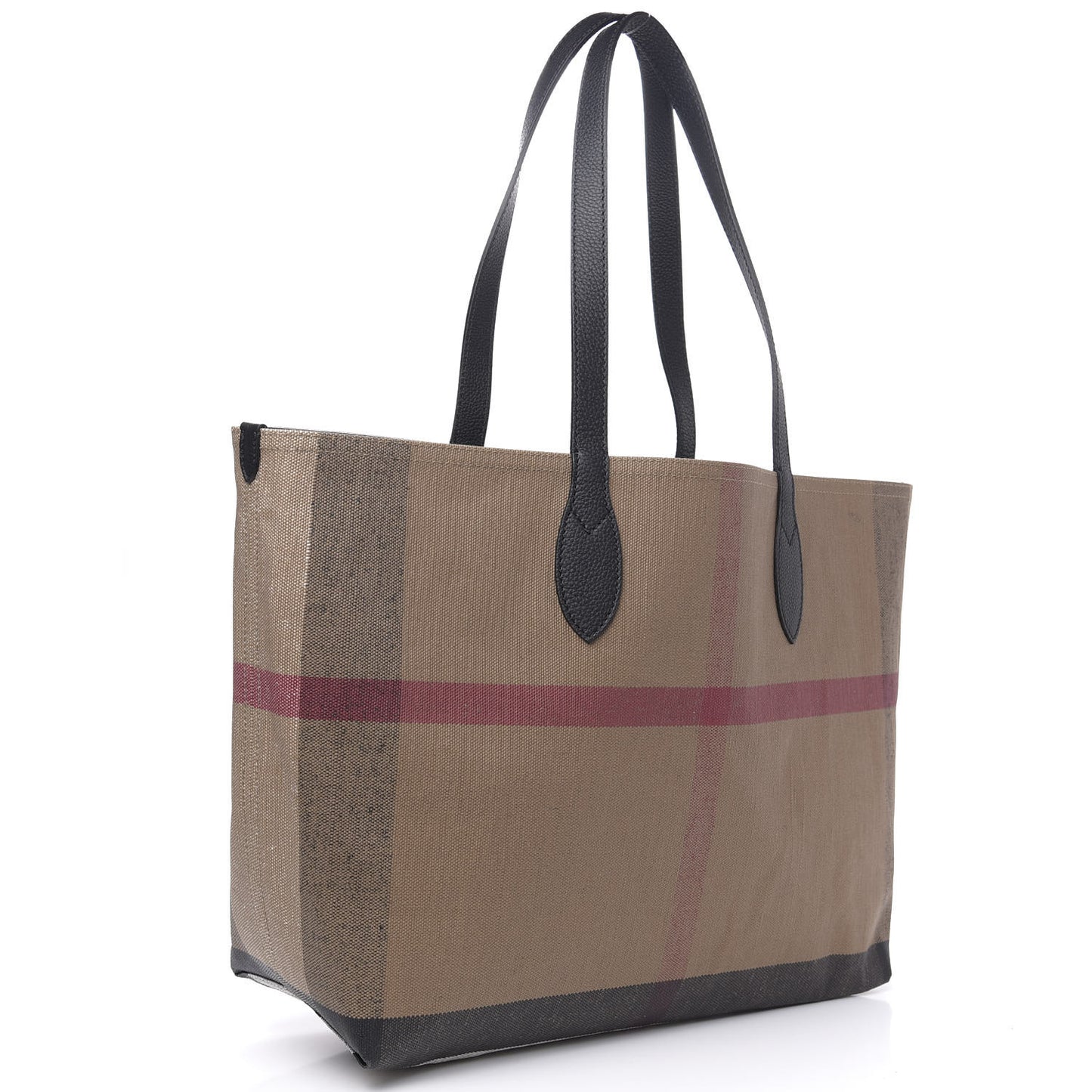 Coated Canvas Mega Check Medium Doodle Tote Black