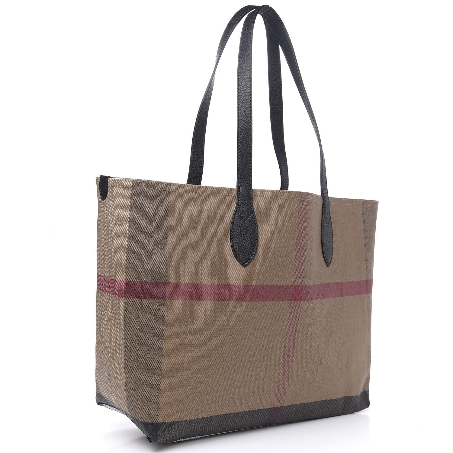 Burberry Coated Canvas Mega Check Medium Doodle Tote Black 3 of 9
