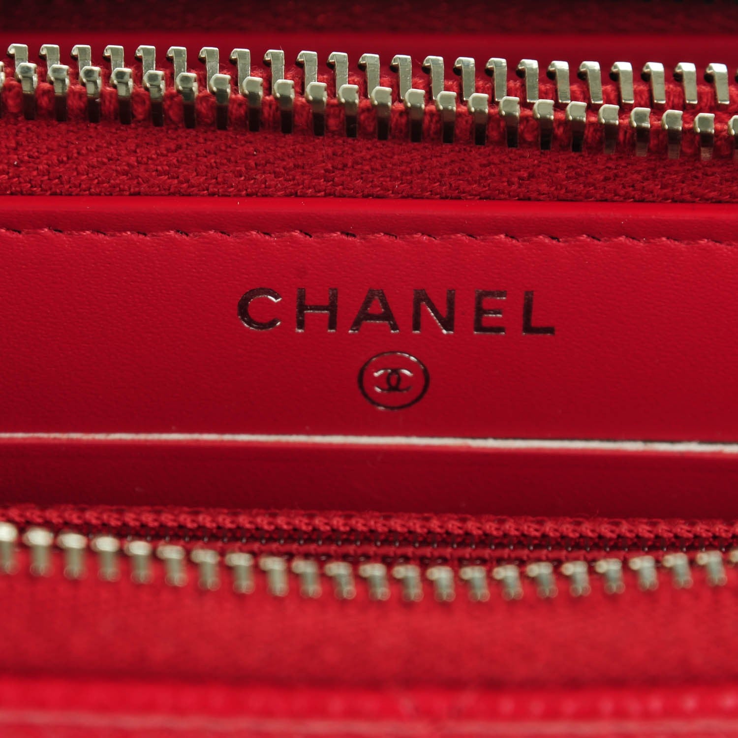 Chanel Caviar Quilted Large Gusset Double Zip Around Wallet Red 6 of 8