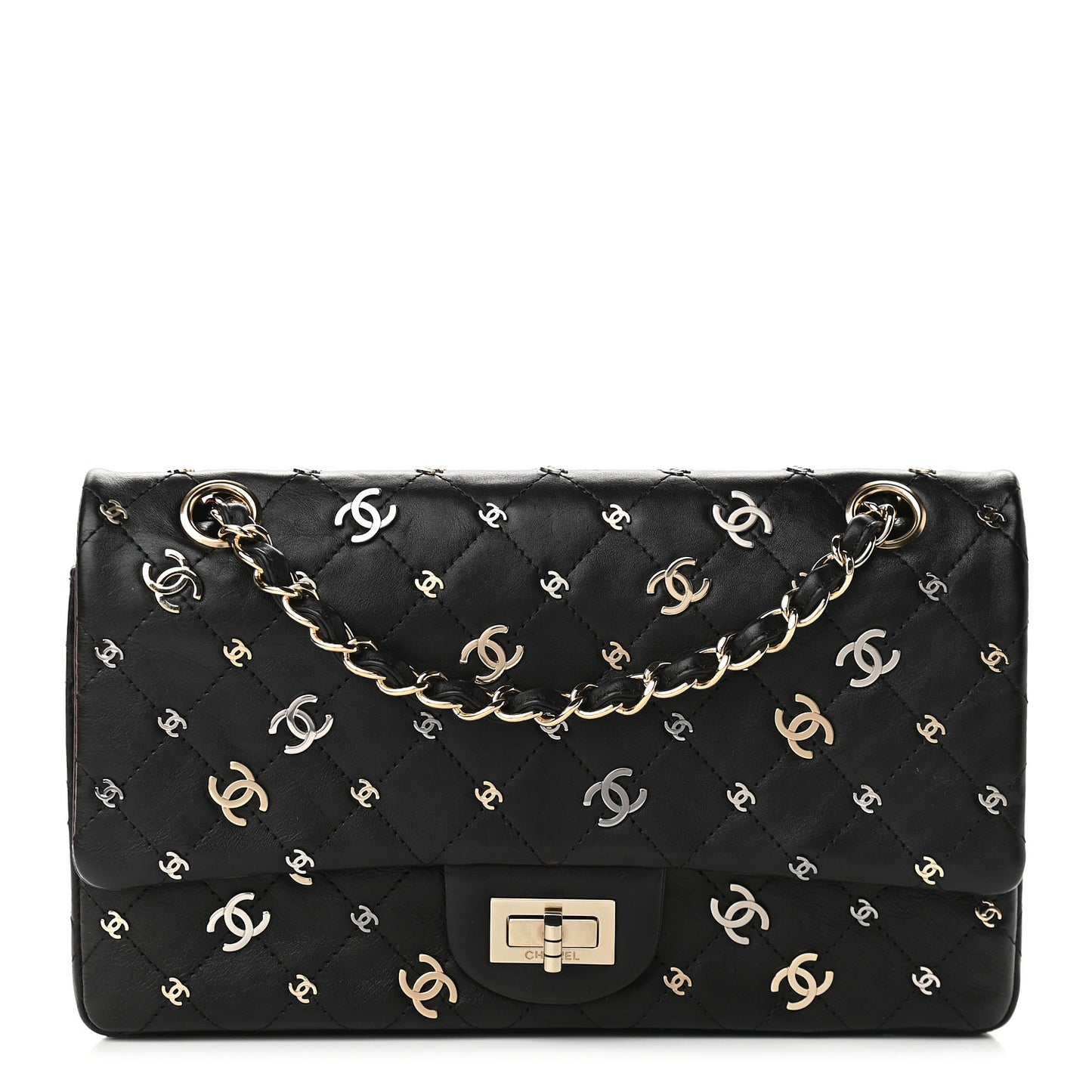 Calfskin CC Punk 2.55 Reissue 225 Flap Black