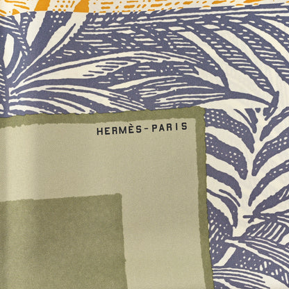 Hermes Silk Cavalier En Formes Scarf 90 JH Vert Amanda Jaune 2 of 4