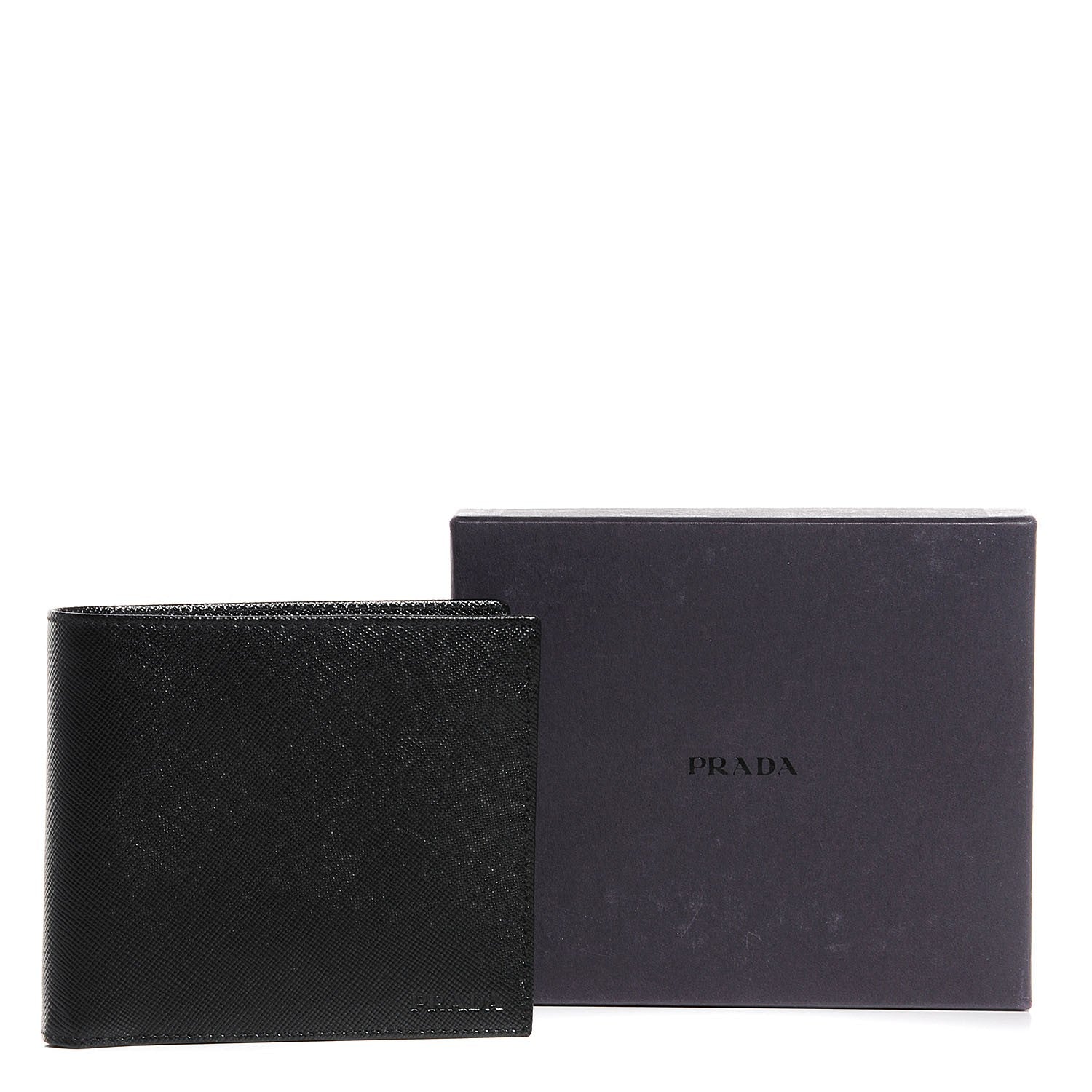 Prada Saffiano Enamel Bi-Fold Wallet Nero Black 8 of 8