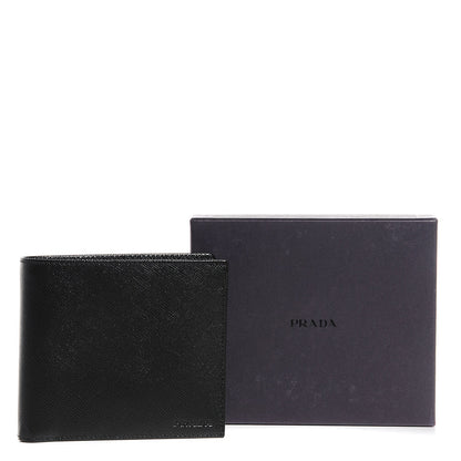 Prada Saffiano Enamel Bi-Fold Wallet Nero Black 8 of 8