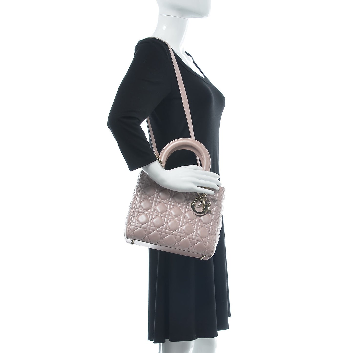 Pearly Lambskin Cannage Medium Lady Dior Lotus