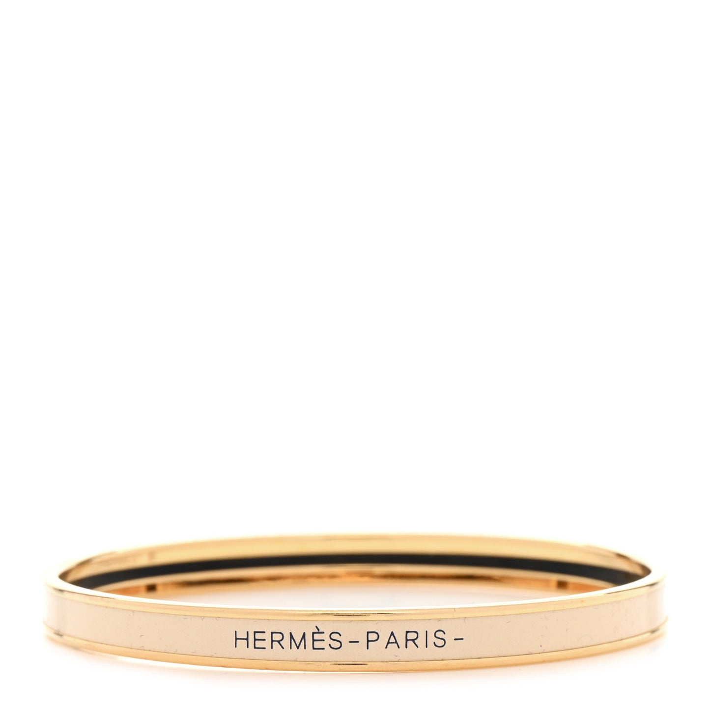 Enamel Printed Extra Narrow Bracelet 65 Creme