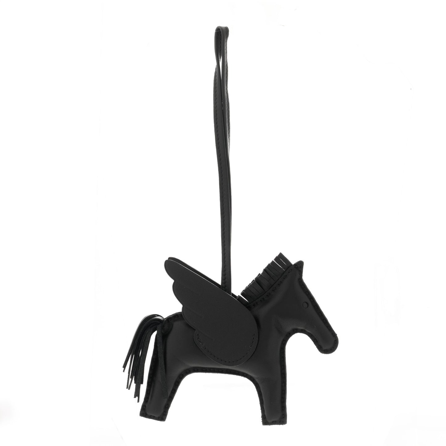 Milo Lambskin Grigri Rodeo Horse Bag Charm MM So Black