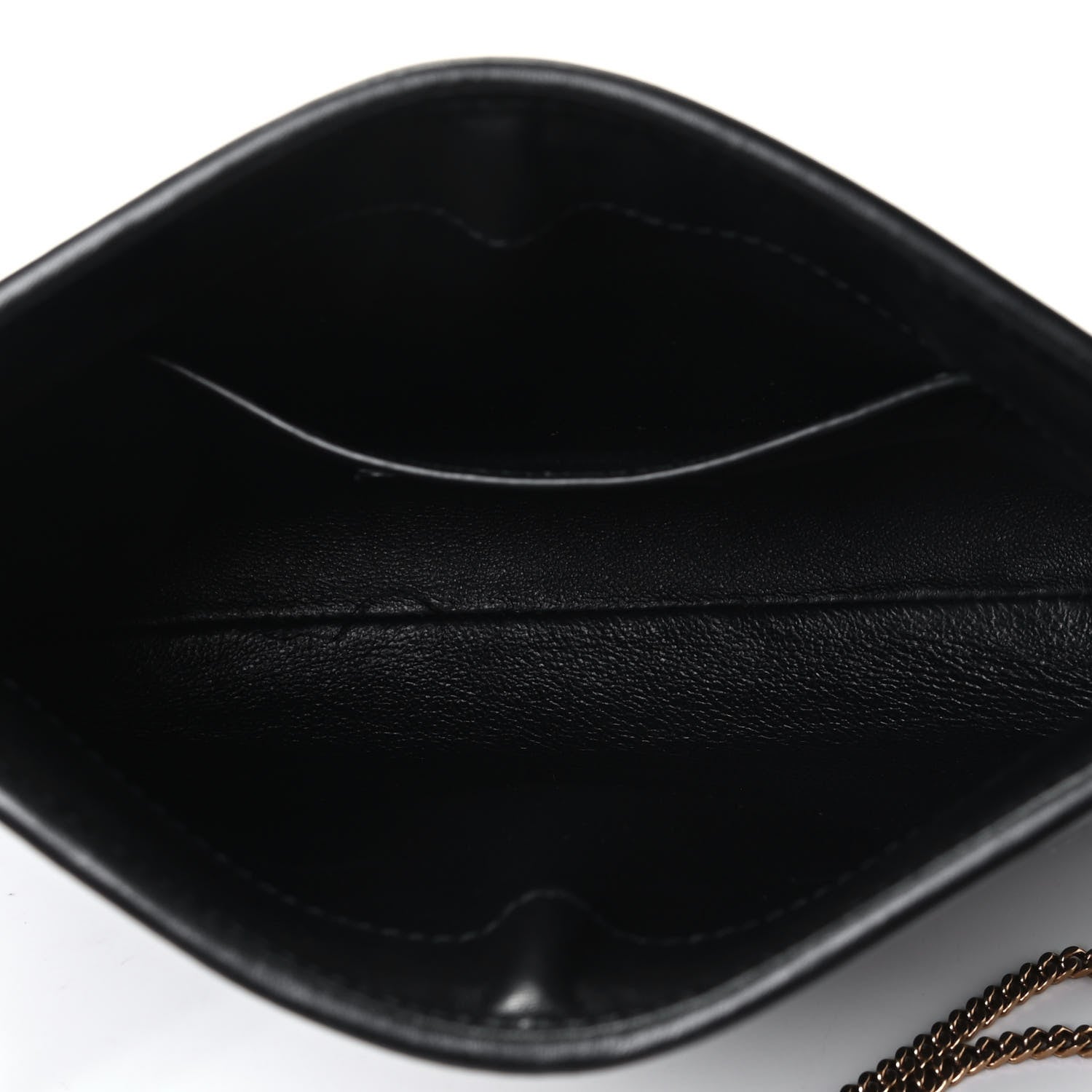 Saint Laurent Lambskin Quilted Monogram Baby Victoire Chain Clutch Bag Black 4 of 4