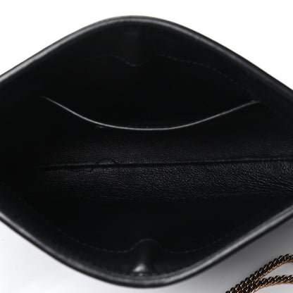 Saint Laurent Lambskin Quilted Monogram Baby Victoire Chain Clutch Bag Black 4 of 4