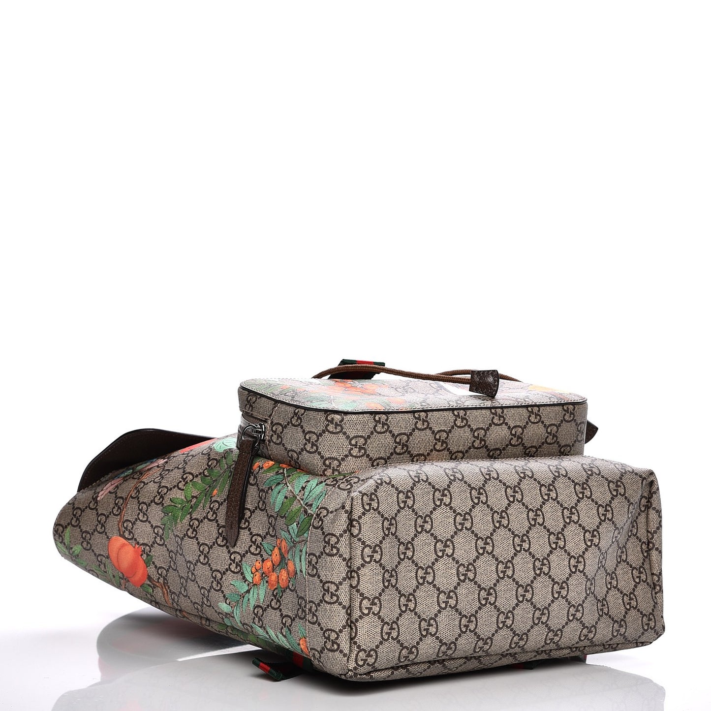 GG Supreme Monogram Tian Web Single Buckle Backpack Beige Multicolor New Acero