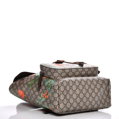 Gucci GG Supreme Monogram Tian Web Single Buckle Backpack Beige Multicolor New Acero 4 of 7