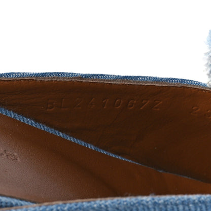 Hermes Denim Fringed Oz Mules 36 Bleu Clair 8 of 9