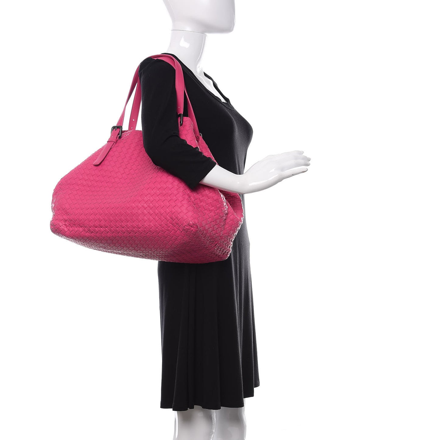 Nappa Intrecciato Large Seamless Tote Fuchsia