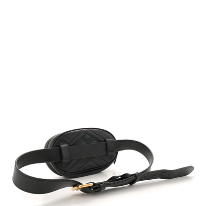 Gucci Calfskin Matelasse GG Marmont Belt Bag 85 34 Black 2 of 14