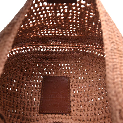 Chloe Raffia Calfskin Summer Banana Hobo Summery Beige 6 of 10