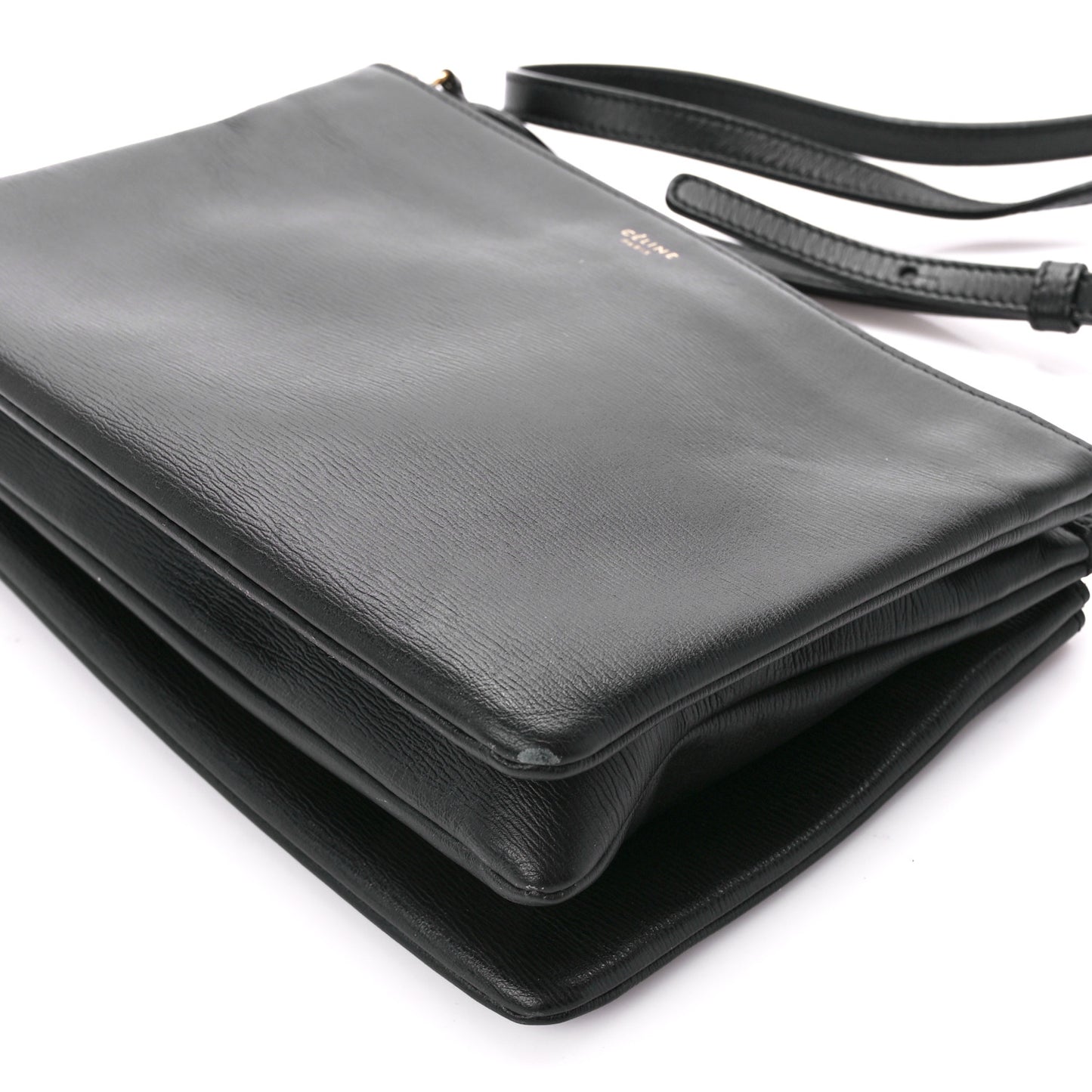Liege Calfskin Small Trio Crossbody Bag Black