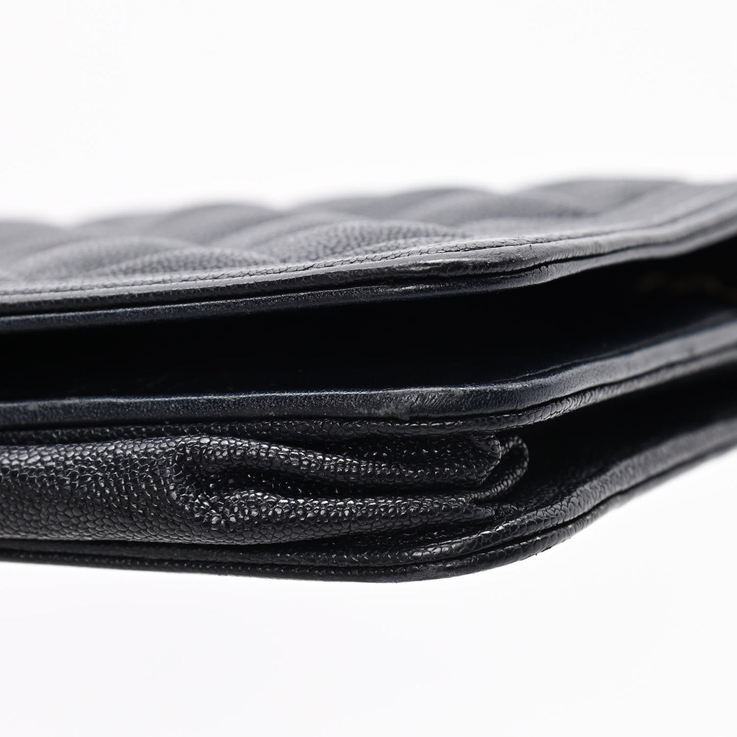 Caviar Quilted Boy Wallet On Chain WOC Navy