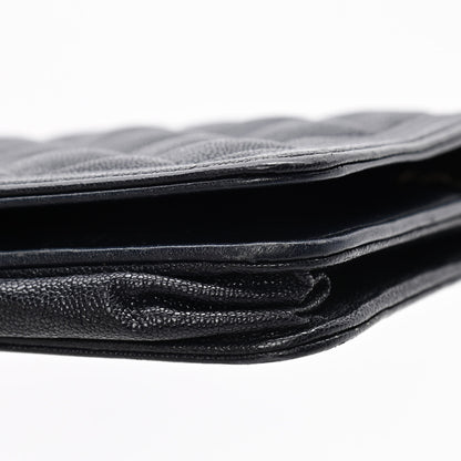 Chanel Caviar Quilted Boy Wallet On Chain WOC Navy 5 of 6
