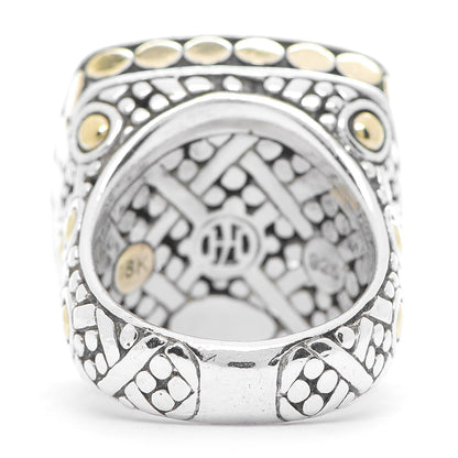 John Hardy Sterling Silver 18K Yellow Gold Jaisalmer Dot Square Ring 51 5.75 3 of 5